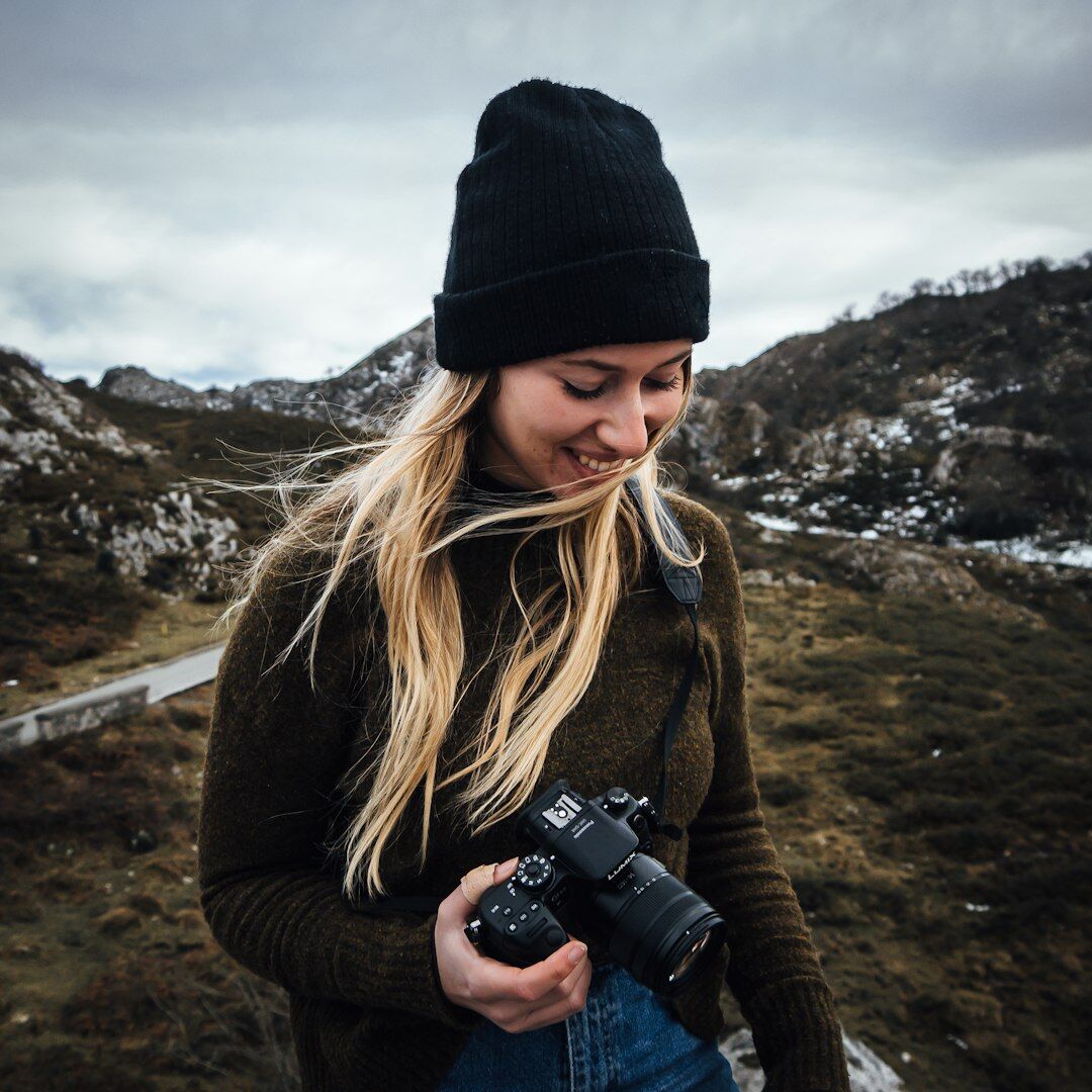Portrait of a professional female camera operator
